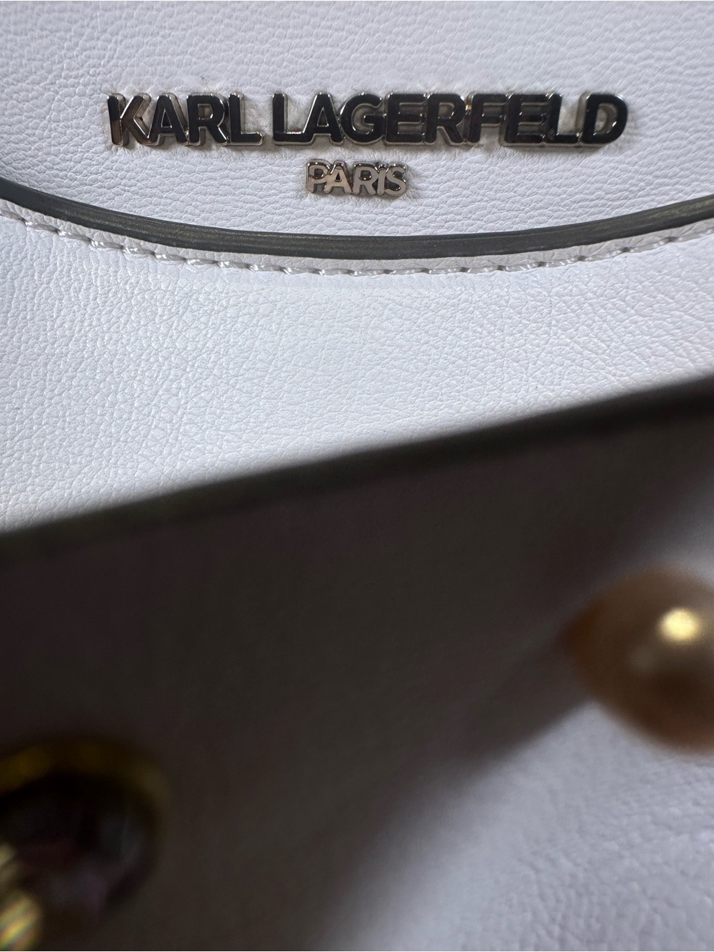 Karl Lagerfeld Paris Canelle White Studded Bow Tote NWT - Picture 10 of 17
